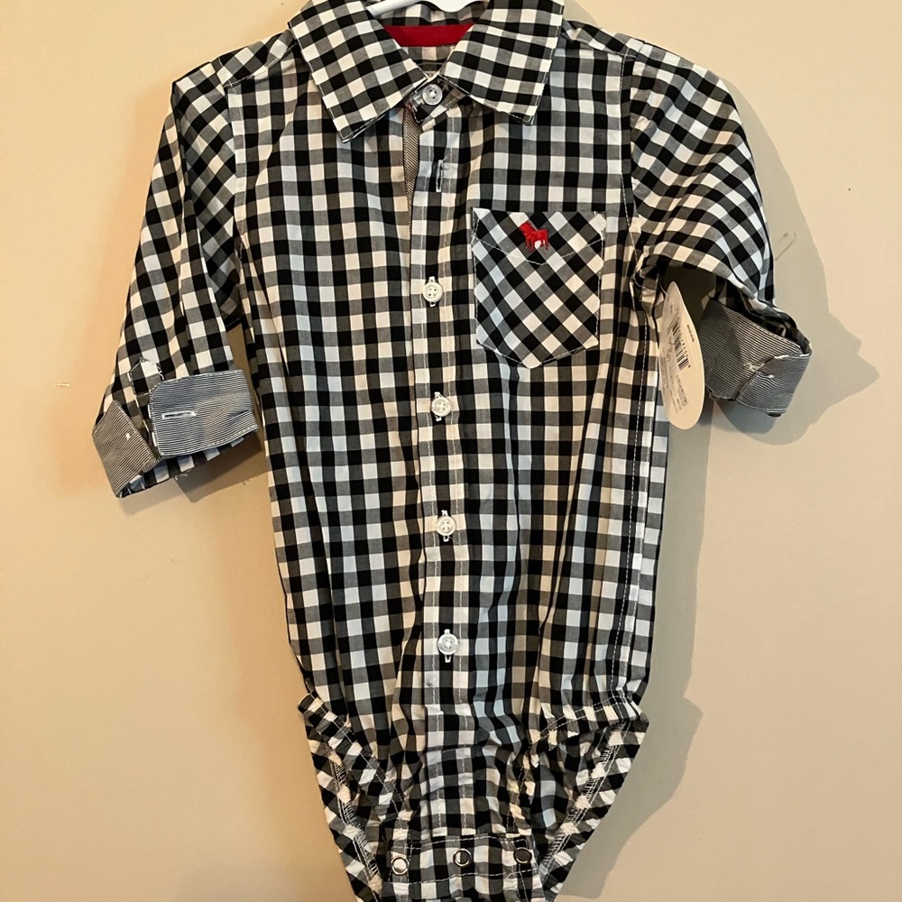 COPY - Frenchi Button Up Onesie Shirt Sz 18 months NWT Bulldog Georgia